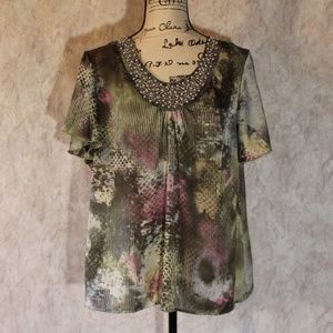 Gorgeous, Bead-Embellished Top by Elementz - XL